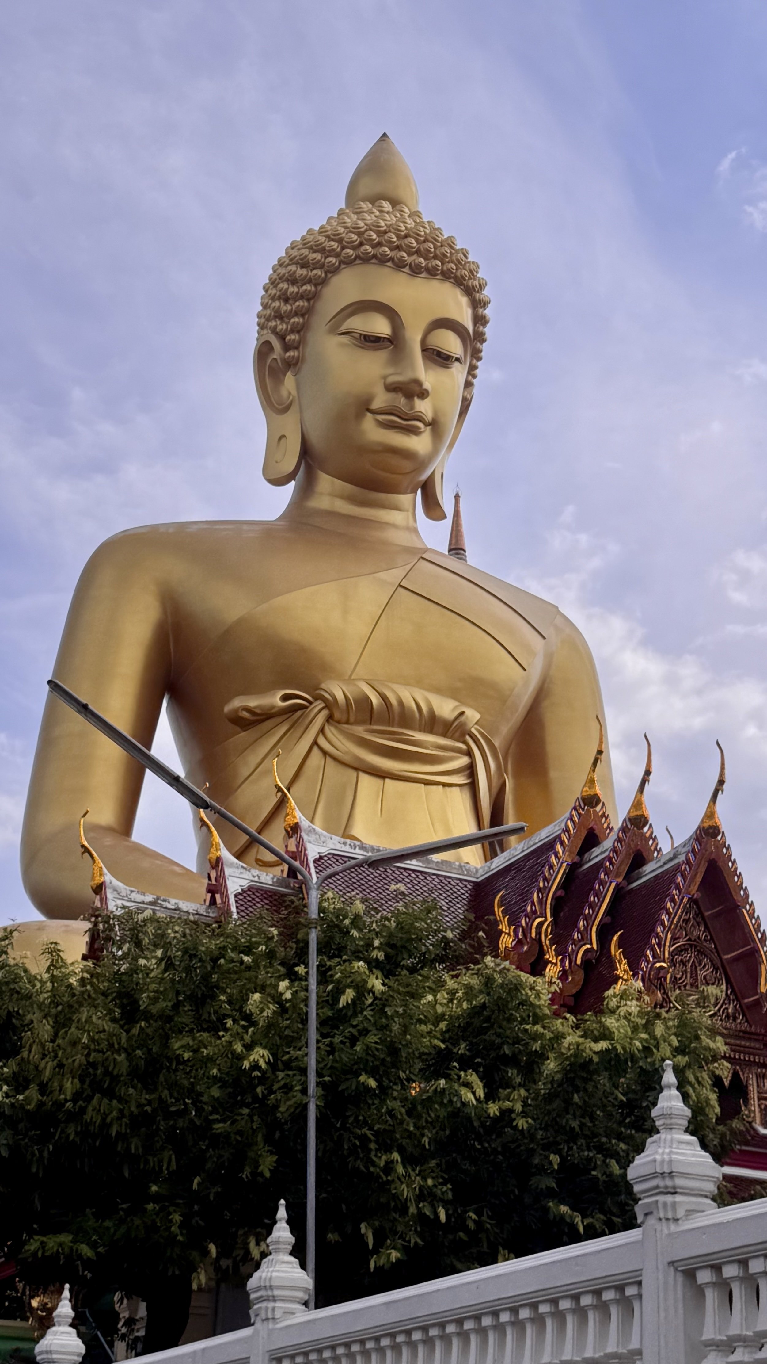 Giant Buddha statue in Bangkok Thailand a massive golden Buddha figure at a temple in the city